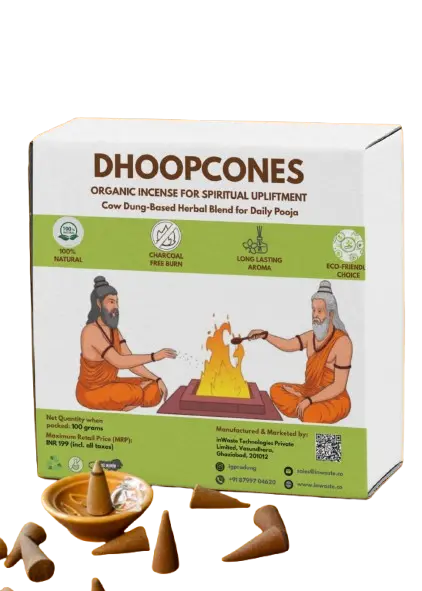 Dhoopcones – Premium Cow Dung Base with Natural Fragrances (Loban, 100 gms)