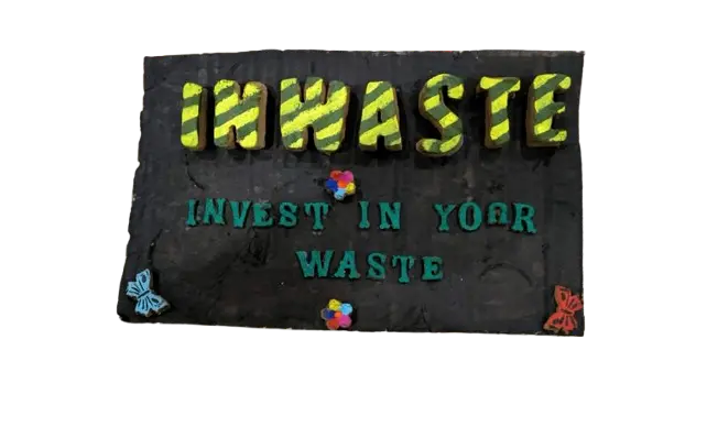 Produng Eco-Friendly Cow Dung Nameplates – Customizable Handmade Organic Name Boards (Butterfly, 15 Letters, For Table Top, Prism)